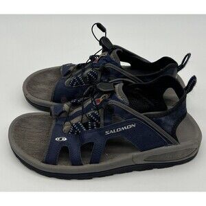 Salomon Mens Hiking Water Shoes Sandals Quicklace Blue Athletic Size 10 Y2k Read